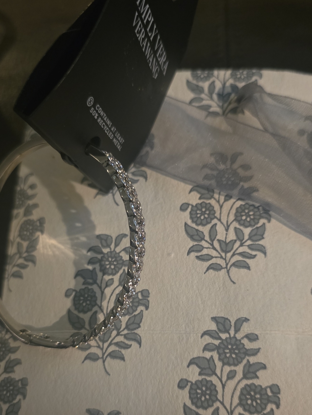 Simpy Vera Wang Silver Crystal Hoop Bracelet NWT